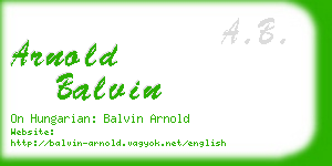 arnold balvin business card